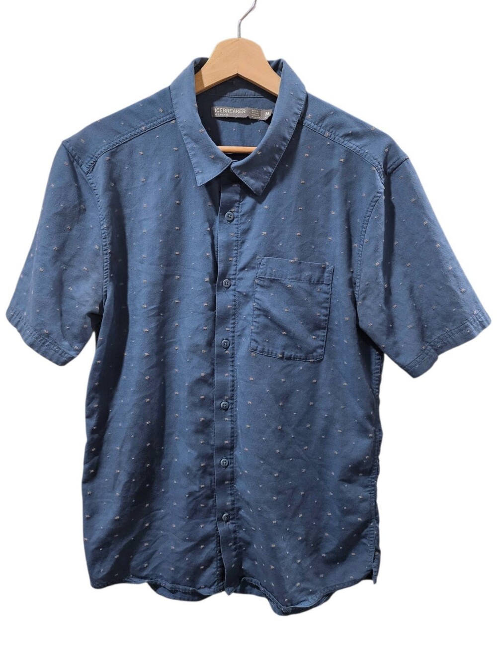 Icebreaker Merino Men's Short-Sleeve Button-Up Shirt - Blue M